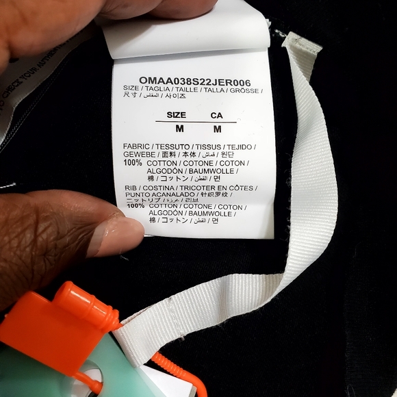 Off-White Men's Seasonal Blue 90's Liquid Over Shortsleeve Tee Black Blue sz MED - Picture 9 of 9